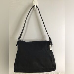 Coach One Shoulder Bag Nylon Shoulder Black 7424 EUC